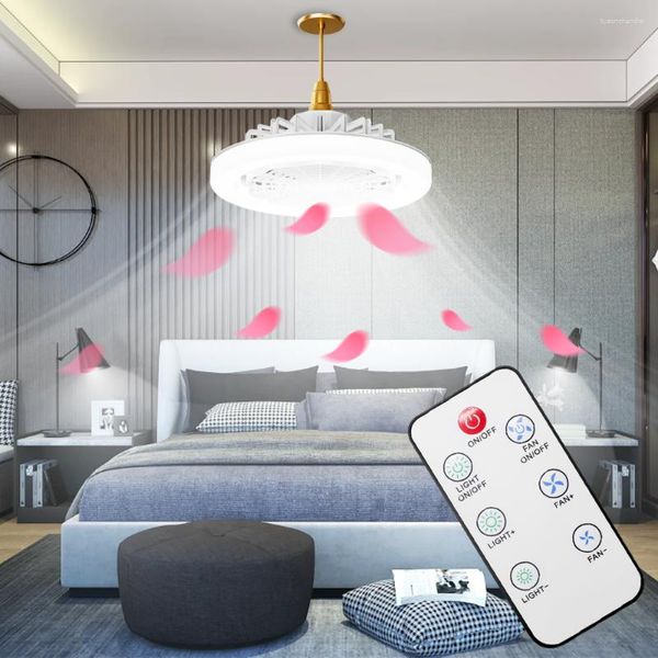 Ventilateurs de plafond avec télécommande, ampoule à intensité variable, lustre de chambre à coucher, ventilateur de refroidissement, 3 Modes, 85-265V
