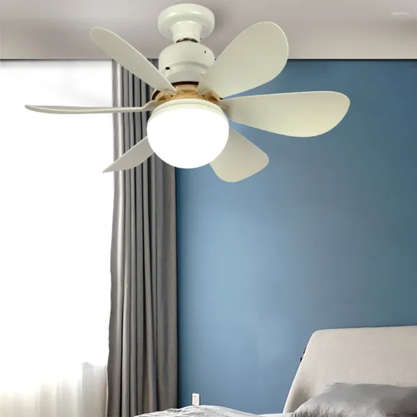 Ventilateurs de plafond avec télécommande et lumière, ventilateur à auvent muet alimenté par 6 feuilles pour salon chambre à coucher, Base de convertisseur E27