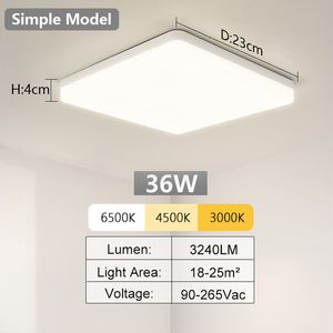 Plafond Light Square Ceil lampe 20/30/40/50W LED LED 110V - 220V pour panneau de maison lampe de plafond.