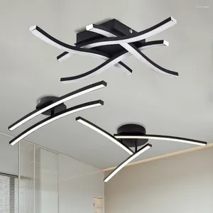 Plafondlampen 12W 18W 24W LED Kroonluchter creatieve moderne hanglampen gebogen ontwerp voor kamer hal winkelcentrum expositiehal