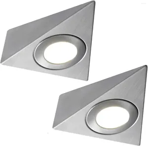 Plafonniers 2 pièces LED Placard Applique murale 12V 110V 220V Triangle en acier inoxydable sous les lampes d'armoire avec interrupteur placard cuisine