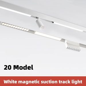 Plafondverlichting 20 moderne magnetische baan ingebed LED -spotlicht downlight woonkamer zonder hoofd lichtverlichting grille lamp serie