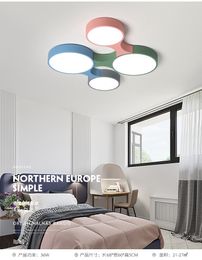 Plafonniers 2021 rétro nordique Simple moderne créatif Macaron atmosphère salon étude lampes à LED