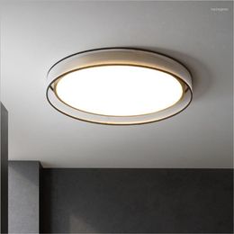 Plafondlampen 2022 Postmoderne ultradunne lamp ronde eenvoudige moderne sfeer net rode studie volledige koper slaapkamerlampen