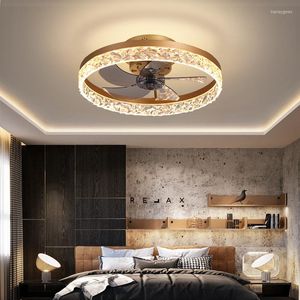 Plafondlampen 2023 LED -ventilator met lichte en stille besturing Kroonluchter voor slaapkamer woonkamer decoratieve lampen verlichting ventilator