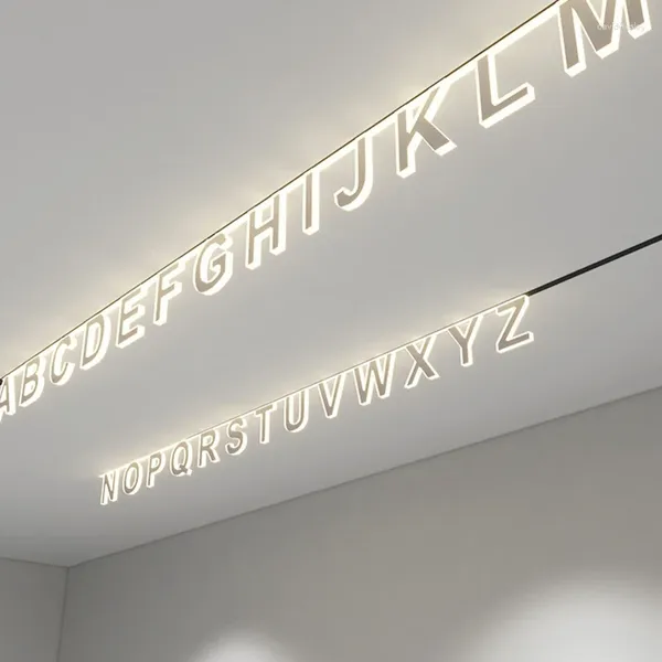 Luces de techo 2024 Decoración navideña 48V Letra de pista magnética Lámpara LED Riel Iluminación interior Spot