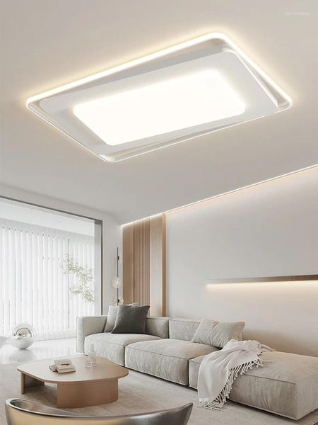 Plafonniers 2024 Lumière LED moderne est utilisé pour la salle à manger Chambre Foyer Cuisine Or Blanc Lampe Télécommande Décoration