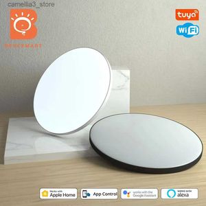 Plafonniers 24W Smart LED plafonnier IP54 Tuya Zigbee WiFi Homekit RGBCW lampe de montage en Surface ultra-mince à intensité variable Alexa Google Home Voice Q231012