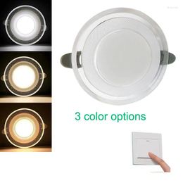 Luces de techo 3 colores LED Downlight 110V 220V 5W 7W 9W 12W 15W Foco empotrado Iluminación Dormitorio Cocina Baño Lámpara de luz interior