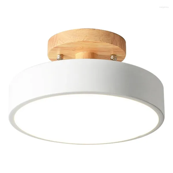 Luces de techo 3X LED moderno Accesorio de iluminación de madera nórdica Luminaria interior Cocina Sala de estar Dormitorio Baño -Blanco