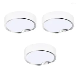 Plafonniers 3X capteur de mouvement alimenté par batterie intérieur/extérieur LED pour buanderie de couloir