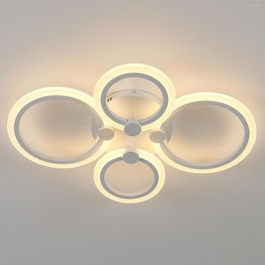 Plafondlampen 4 ring LED LICHT WIT ACRYLIC MODERNE WINICHT ROOM SLAAPKAMER EL DINENT