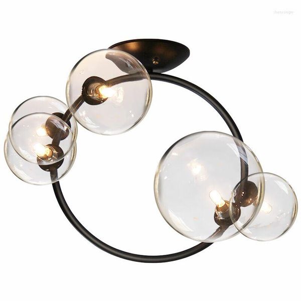 Plafonniers 5 verre clair pendentif LED allée lumière chambre salle à manger lampe 110/220V nordique maison luminaires suspendus