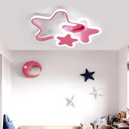 Plafondlampen 52 cm LED Dimable Flush Mount voor kinderkamer Slaapkamer Star Style 32W Home Lampen armaturen