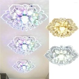 Plafonniers 9W LED créatif moderne lustre en cristal suspension lampe en forme de fleur lampes pour salon chambre