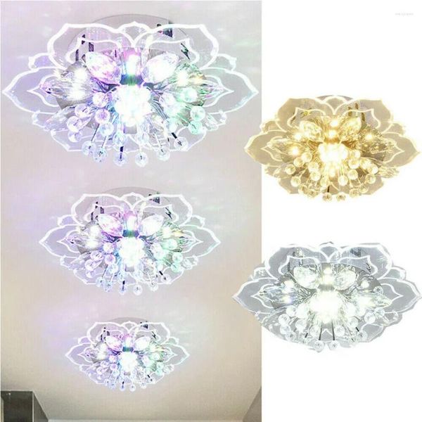 Luces de techo 9W LED Creative Modern Crystal Araña Lámpara colgante Lámparas de forma de flor para sala de estar Dormitorio