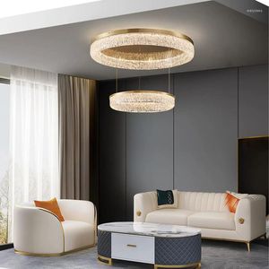 Plafondverlichting AiPaiTe LED Volledig koperen licht Huishoudelijke apparaten Superheldere woonkamer RC dimbare in hoogte verstelbare kroonluchter