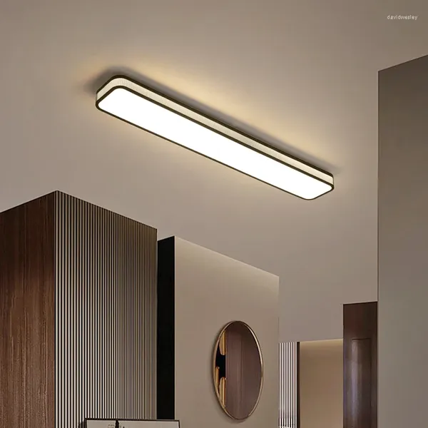 Luces de techo para pasillo, sala de estar, guardarropa, pasillo, tira de LED empotrada, vestíbulo, lámpara de entrada rectangular Simple y moderna para balcón