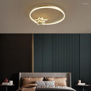 Plafondverlichting alle koperen slaapkamerlamp eenvoudige moderne led warme romantische sfeer huishoudelijke ronde kamer Noordse lampen