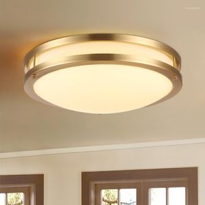 Plafondlampen all-copper LED-paneel lamp voor thuiskantoor dagelijkse verlichting ronde verlichtingsarmaturen slaapkamer balkon ballway
