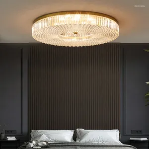 Plafondverlichting Alle koperen lichte luxe lamp Creatief glas Eenvoudige moderne slaapkamer Woonkamer Eetkamer