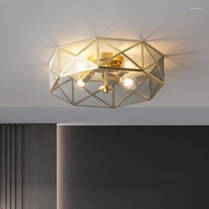 Plafondverlichting alle koperen licht luxe lamp eenvoudige slaapkamer woonkamer dineren studie creatieve persoonlijkheid verlichting