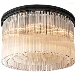 Plafondlampen Amerikaans zwart vintage glazen stok land woonkamer slaapkamer led luxe franjes lampen armaturen