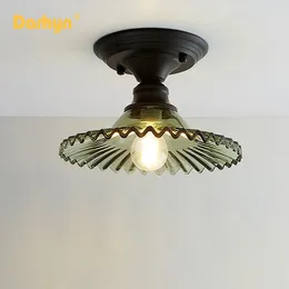 Plafondverlichting Amerikaans retro licht Enkele kop Glazen afdekking Gangpadverlichting Slaapkamer Gang Trap Balkon Creatieve decorlamp