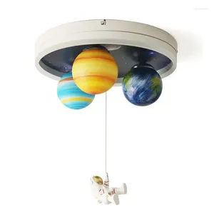 Plafonniers astronaute pour enfants chambre légère chambre à la mode LED moderne simple et créatif garçon