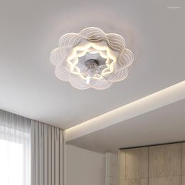 Plafonniers ventilateur de chambre avec lumière LED salon télécommande ventilateurs de salle à manger lampe de fleurs