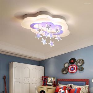 Luces de techo Lámpara de dormitorio Moderna Minimalista Cálida Chica romántica Nubes Estrellas LED Lámparas de habitación para niños LB022203