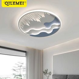 Plafonniers chambre à coucher lampe de plafond LED 2023 Nouvelle chambre pour enfants créative art circulaire étoile lune d'eau rippage sensation de maison