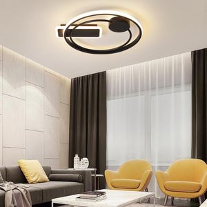 Luces de techo LED acrílico montado en la superficie negra para la sala de estar de dormitorio accesorio de sala de estudio Lucas decorativas de interior