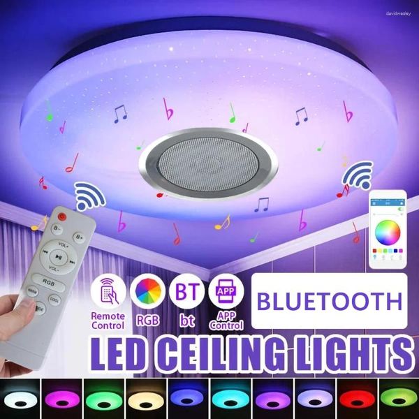 Plafonniers Bluetooth RGB Musique Smart Lampe Chandelier LAMPE PROSIBLE POUR LED DÉCOR HOME