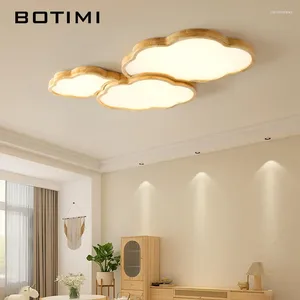 Plafondlampen botimi wolkvorm houten led voor woonkamer dimbare op afstand gemonteerde slaapkamerlampen