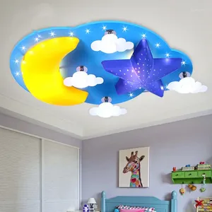 Plafondverlichting Jongen LED Kinderkamer Slaapkamerlamp Warme persoonlijkheid Minimalistisch Oog Cartoon Ster Maan XUYIMING