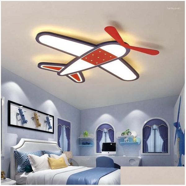 Plafonniers Dessin Animé Avion Led Moderne Enfants Lampe Pour Chambre À Coucher Salle À Manger Maison Éclairage Intérieur Décoration Luminaire Drop Livraison Dhlm6