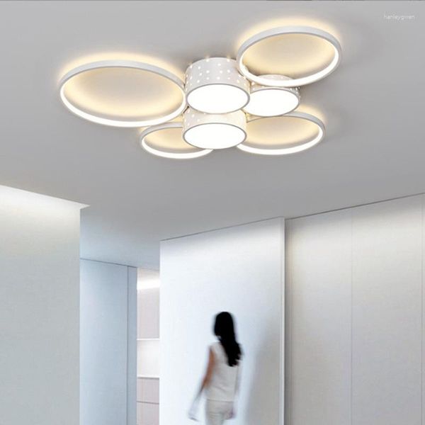 Plafonniers Lustres De Luxe Anneau Salon Moderne Intelligent LED Chambre Beiou Créativité Intérieur Décoration Lampe