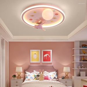 Luces de techo para habitación de niños, luz de dibujos animados para niñas, moda nórdica moderna, princesa Simple, propietarios de viviendas, dormitorio, protección para los ojos Led