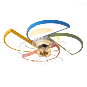 Plafonniers ventilateur pour enfants cartes de chambre chambres de ventilation lampes LED invisibles pour salon