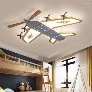 Plafonniers Lampe de chambre d'enfant américain créatif simple moderne avion lumière garçon chambre LED protection des yeux