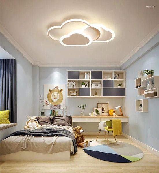 Louleurs de plafond lampe de chambre à la LED Nordic Creative Creative Cartoon Boy and Girl Cloud Lamps