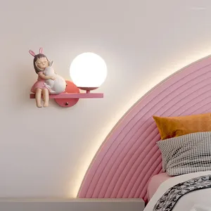 Plafonniers chambre d'enfants applique murale boule de verre lampe à LED nordique créatif salon chambre décor à la maison dessin animé nuit