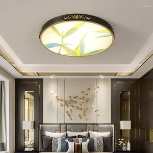 Plafondlampen Chinese all-copper ultradunne ronde lamp slaapkamer studeren thee-kamer eenvoudige persoonlijkheid