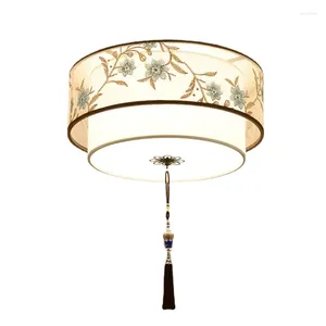 Plafonniers Chinois Lustre Lampe Chambre Ronde Chinoiserie Luminaire Suspendu Rétro Maison Salon Étude Luminaire Éclairage