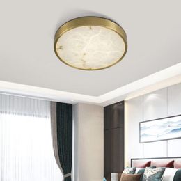 Plafondlichten Chinese stijl pure koperen lamp slaapkamer ronde studieontwerper