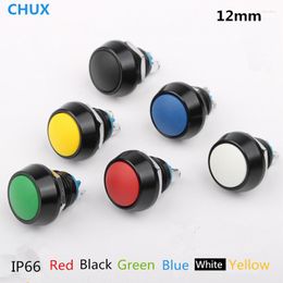 Plafonniers CHUX Bouton-poussoir en métal 12mm Pied à vis momentané et soudure avec rouge jaune bleu vert blanc 3-220v LED