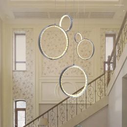 Plafonniers Cercle Anneaux LED Éclairage En Cristal Pour La Maison Salon Salle À Manger Chambre El Boutique Lustres Lampe Luminaire