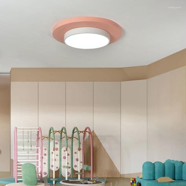 Plafonniers Circulaire Lustre Créativité Maternelle Moderne Couleur Lampe Salle De Classe Salle Des Enfants Art Modélisation Couloir Lampes