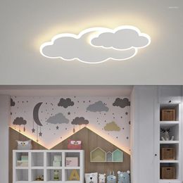 Luces de techo, lámpara de dormitorio con nubes, luz LED blanca minimalista moderna para habitación de niños, guardería, accesorio de iluminación interior regulable